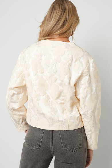 Jacquard Balloon Sleeve Jacket h5 Picture9